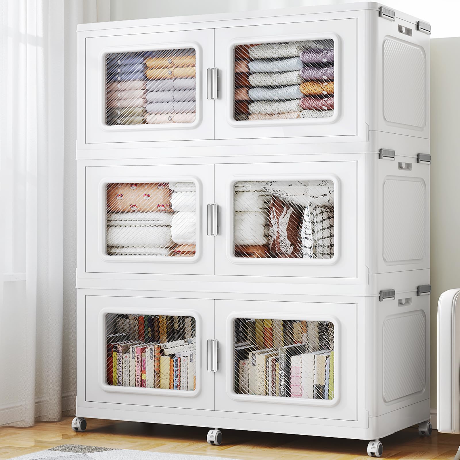 900 Qt Extra Large Stackable Storage Bin with 1 Lid (3 Count)