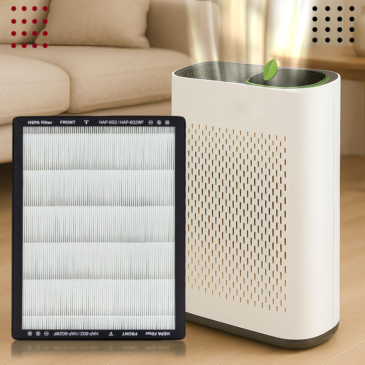 2 Pack HAP602 Replacement Filters Compatible with ECOSELF HAP602 (2 Count)
