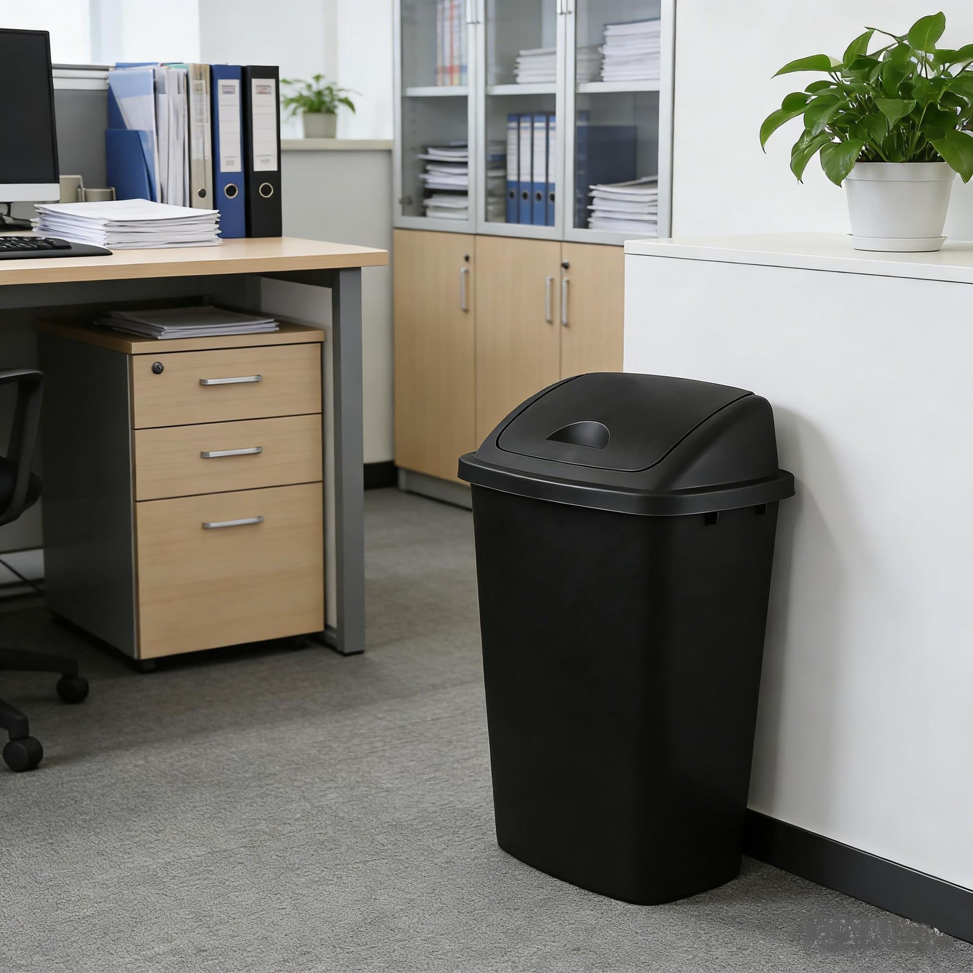 13 Gallon Trash Can with Swing Lid (4 Count)