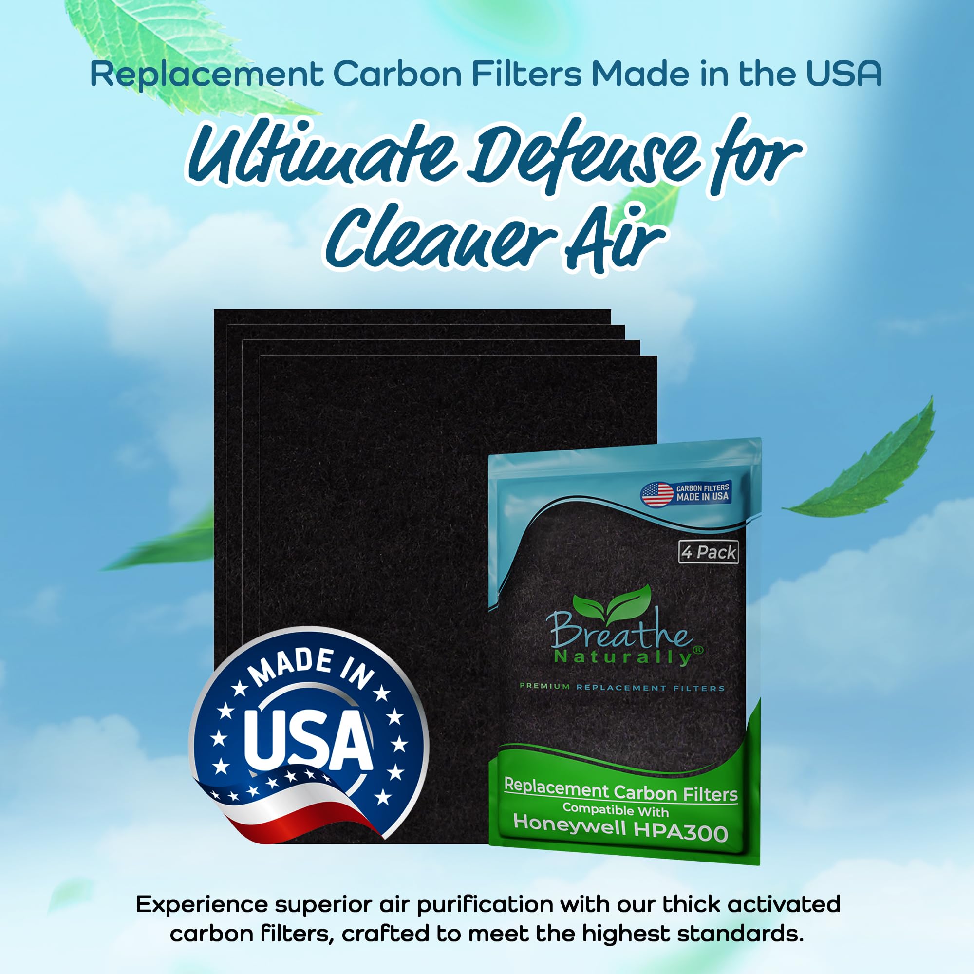 Replacement Filters Compatible with Honeywell Air Purifier HPA300 (4 Count)