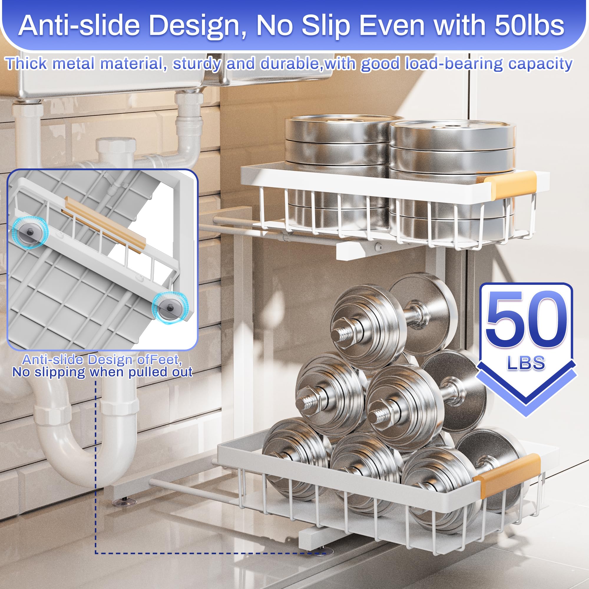 2 Pack Under Sink Organizers and Storage (2 Count)