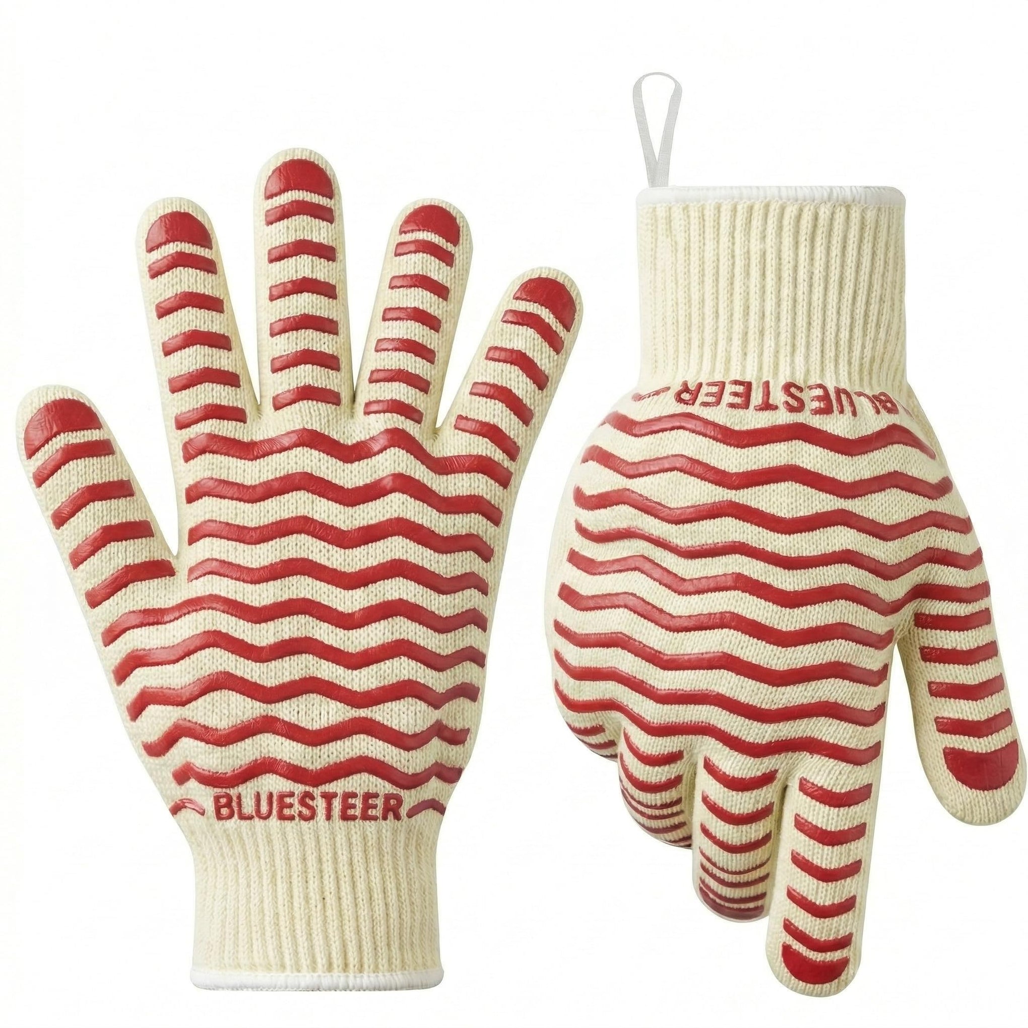 Oven Gloves 932°F Heat Resistant Oven Mitts with Fingers (9.6 Ounce)