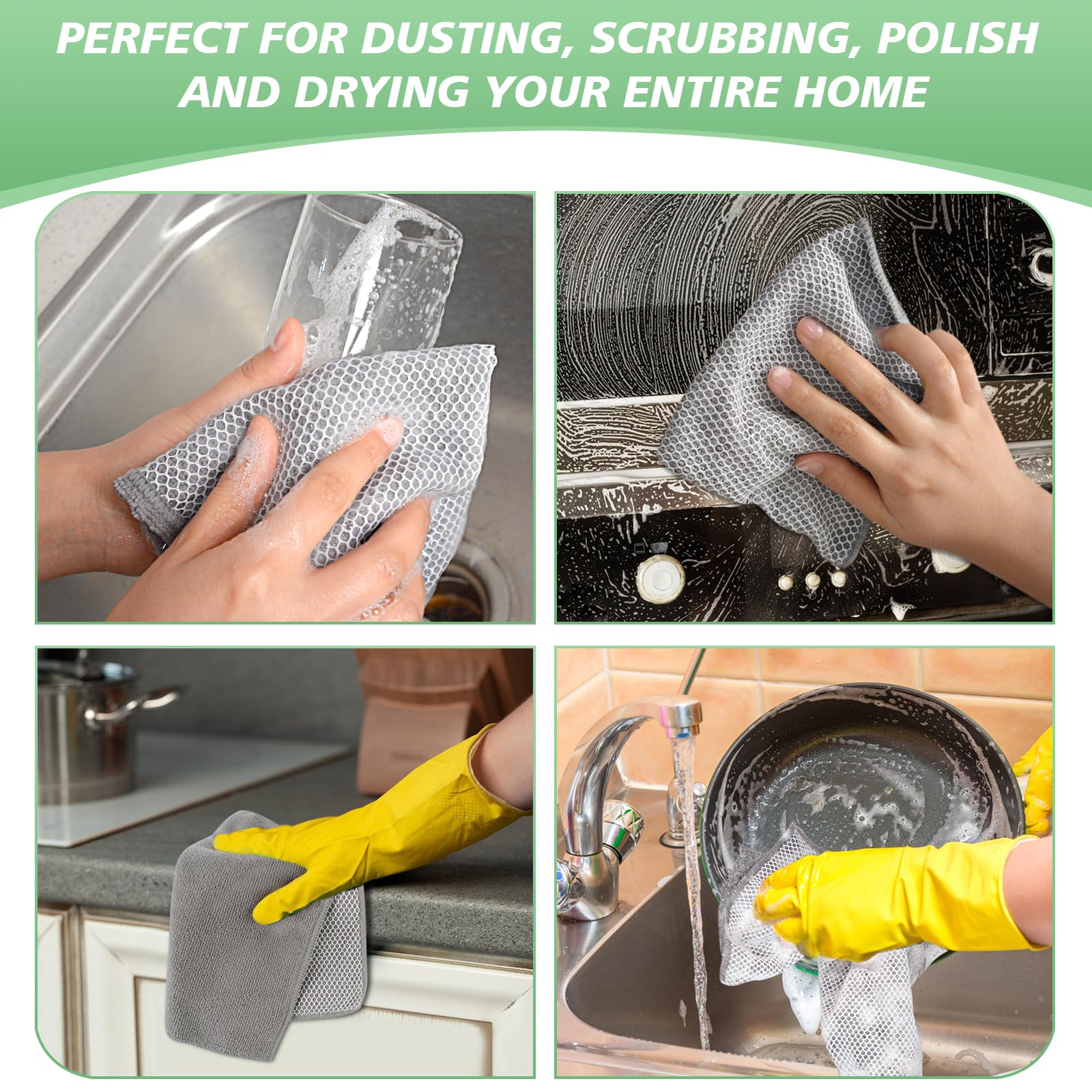 Dish Cloth for Washing Dishes Kitchen Washcloth Cleaning Cloth (5 Count)