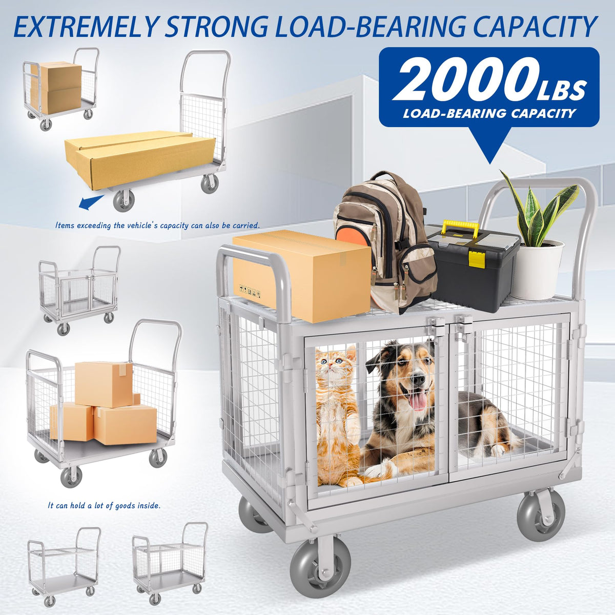 Upgrade Platform Truck with Cage