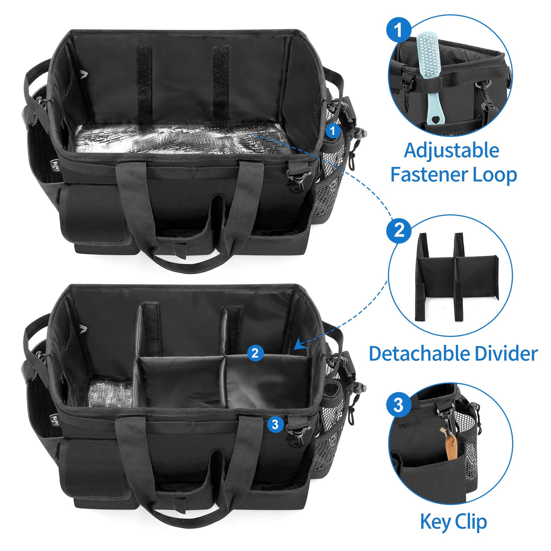 Large Wearable Cleaning Caddy Bag with Detachable Divider