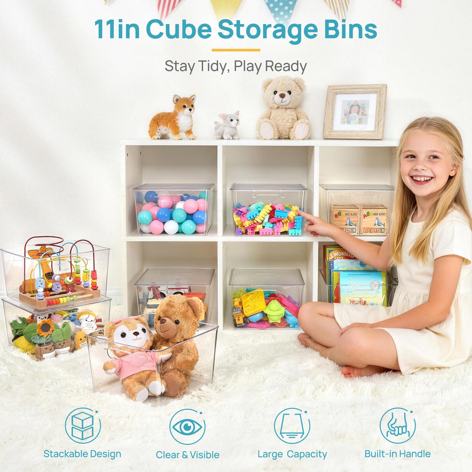 6 Pack Extra Large Clear Stackable Storage Bins with Lids (6 Count)