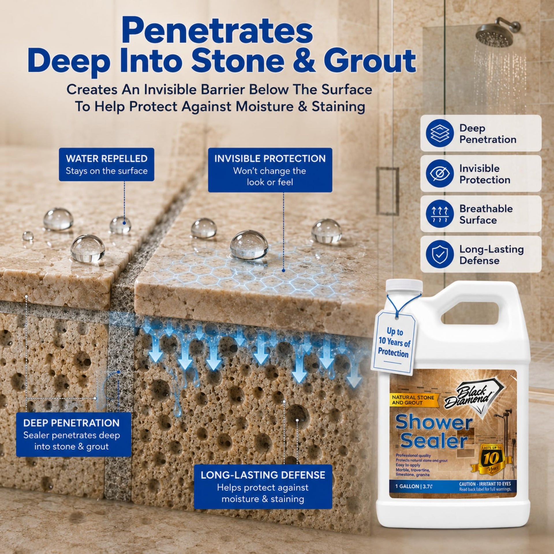 Natural Stone Shower Sealer (128 Fl Oz)