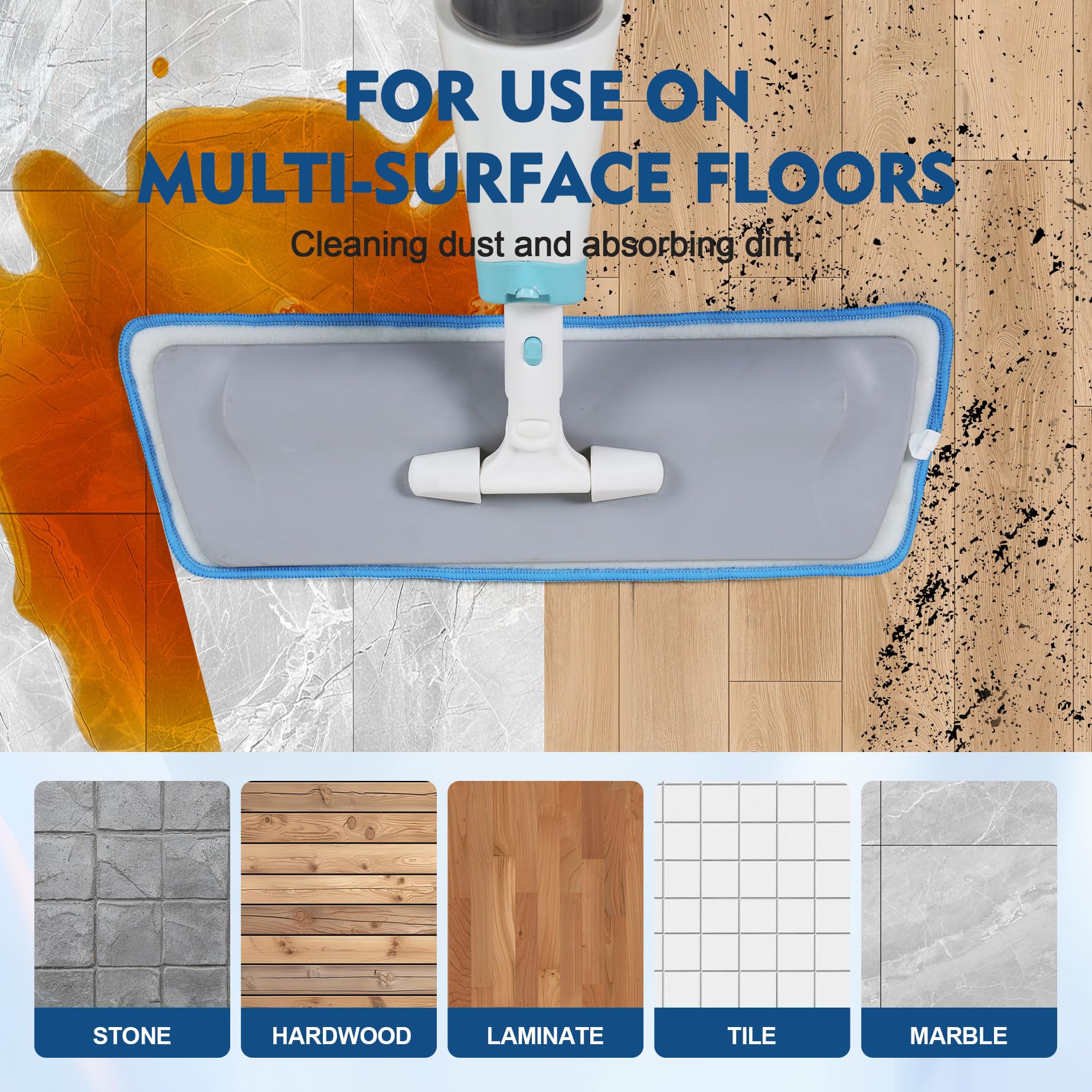 3 Pack Microfiber Mop Pads