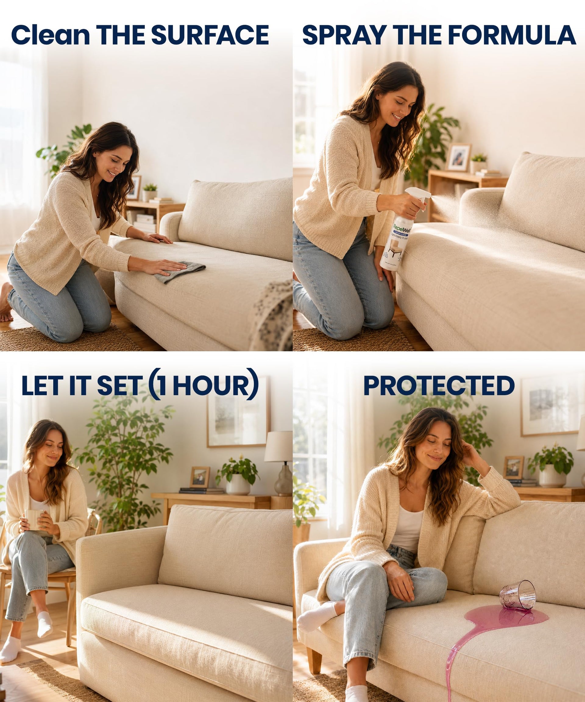 Non Toxic Fabric Protector Spray for Upholstery & Furniture (12 Fl Oz)