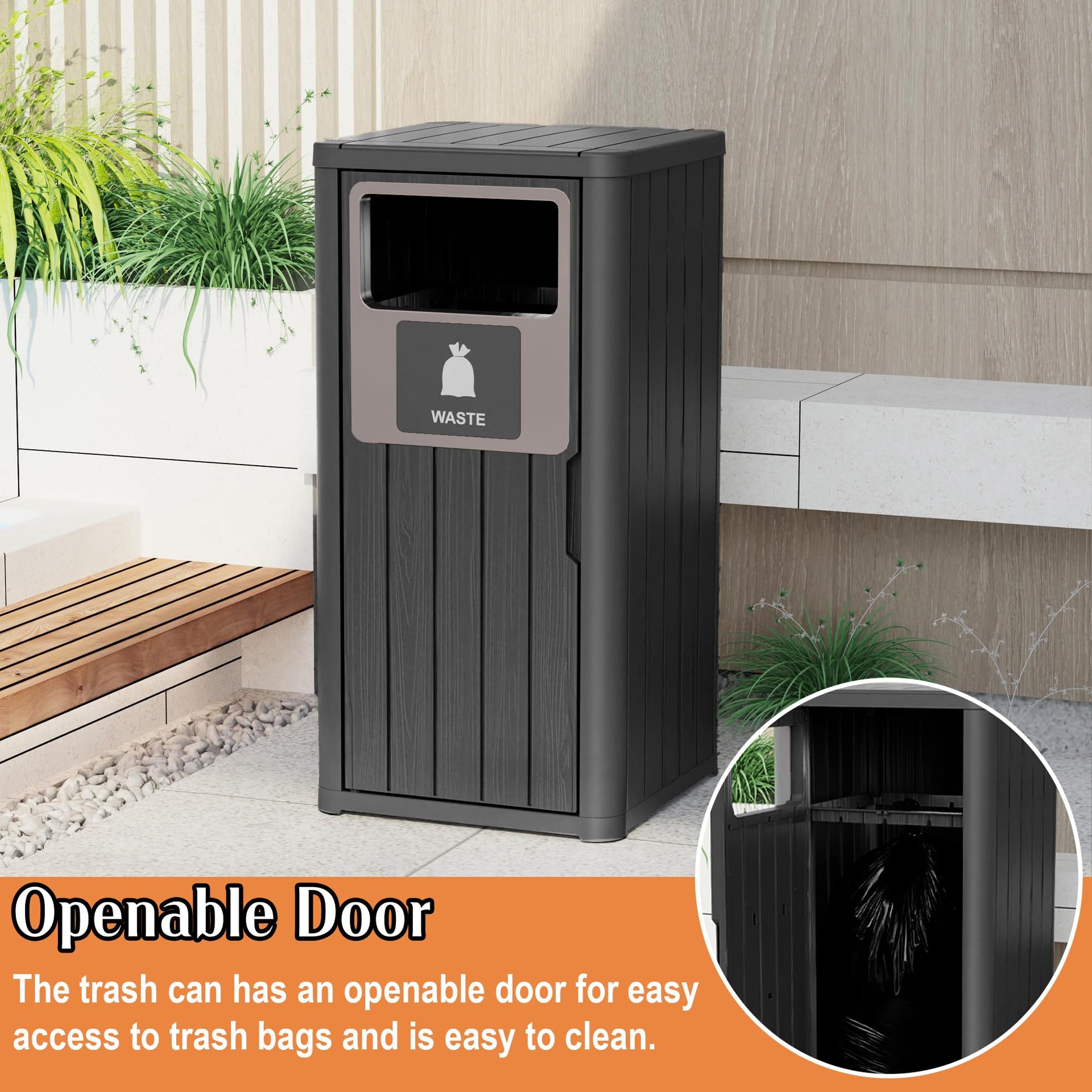 Outdoor Single Barrel Trash Can