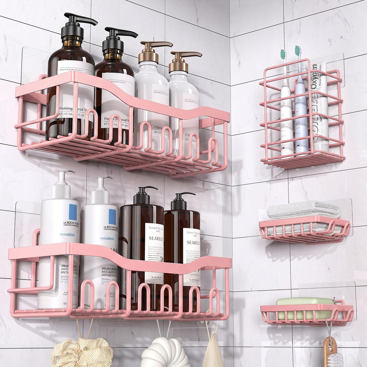 5 Pack Rustproof Stainless Steel Shower Caddy (5 Count)