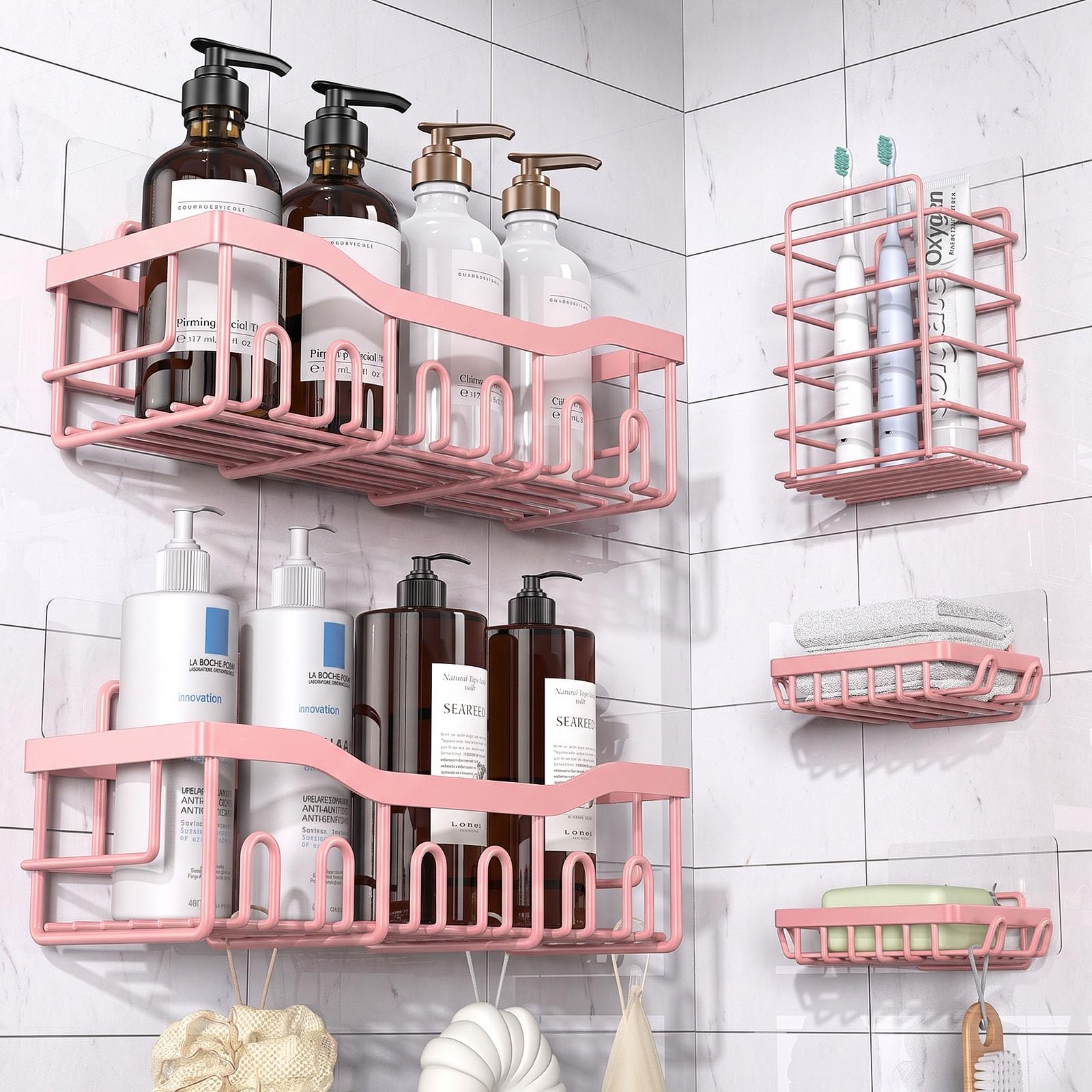 5 Pack Rustproof Stainless Steel Shower Caddy (5 Count)
