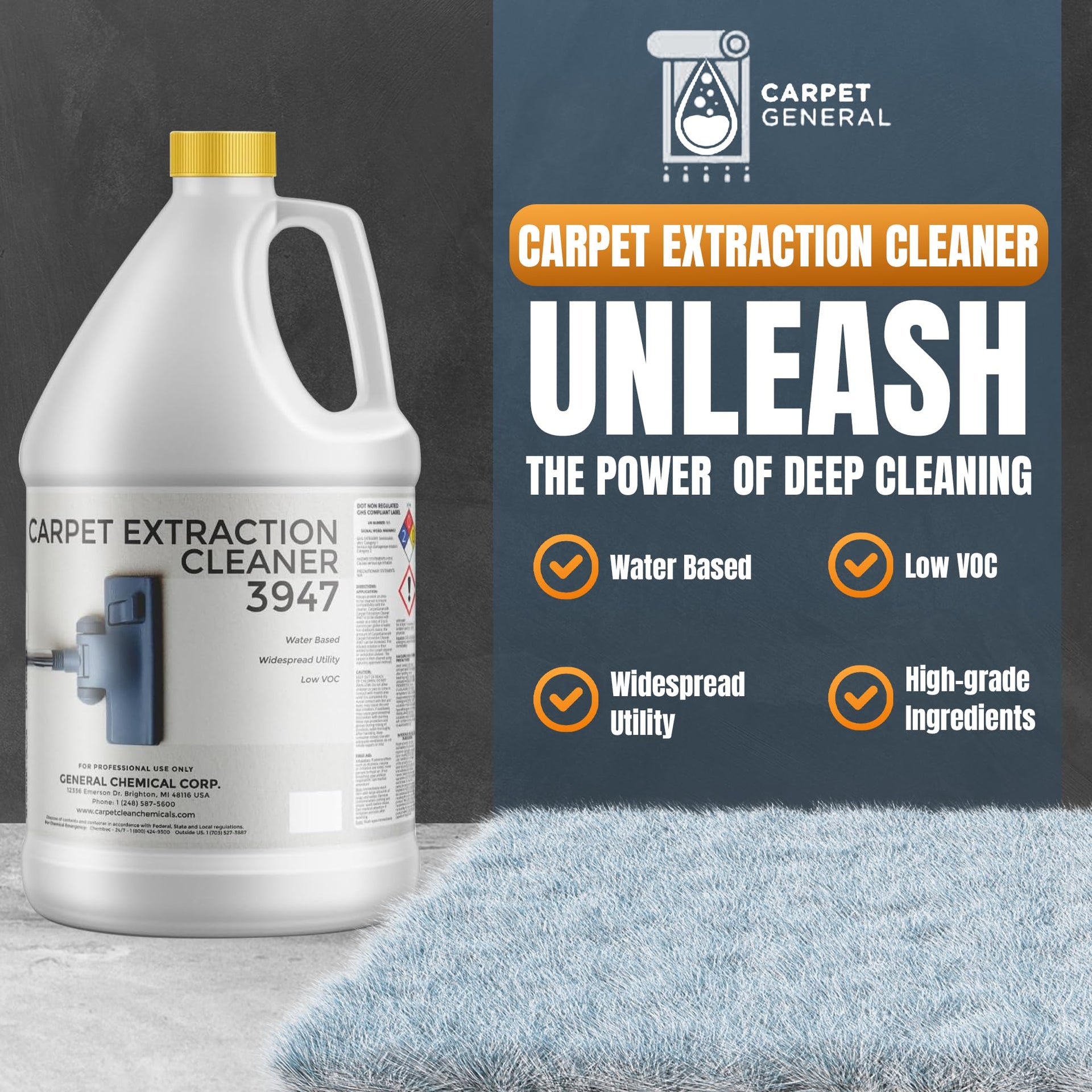 3947 Water Based Professional Carpet (128 Fl Oz)