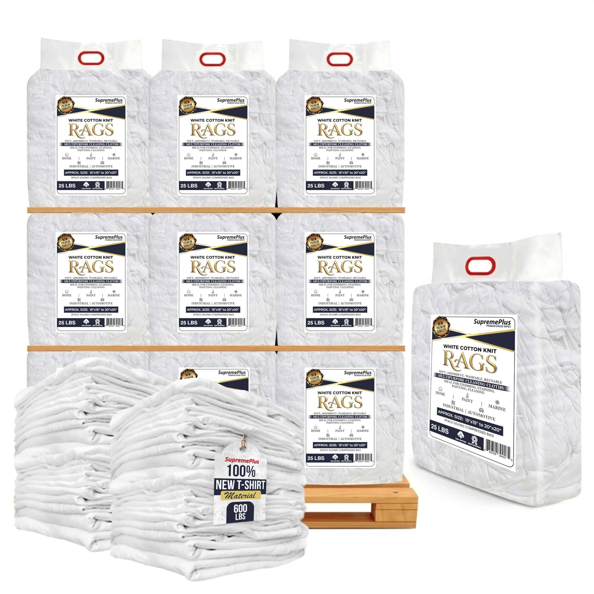 Premium New White Cotton Knit T (4000 Count)