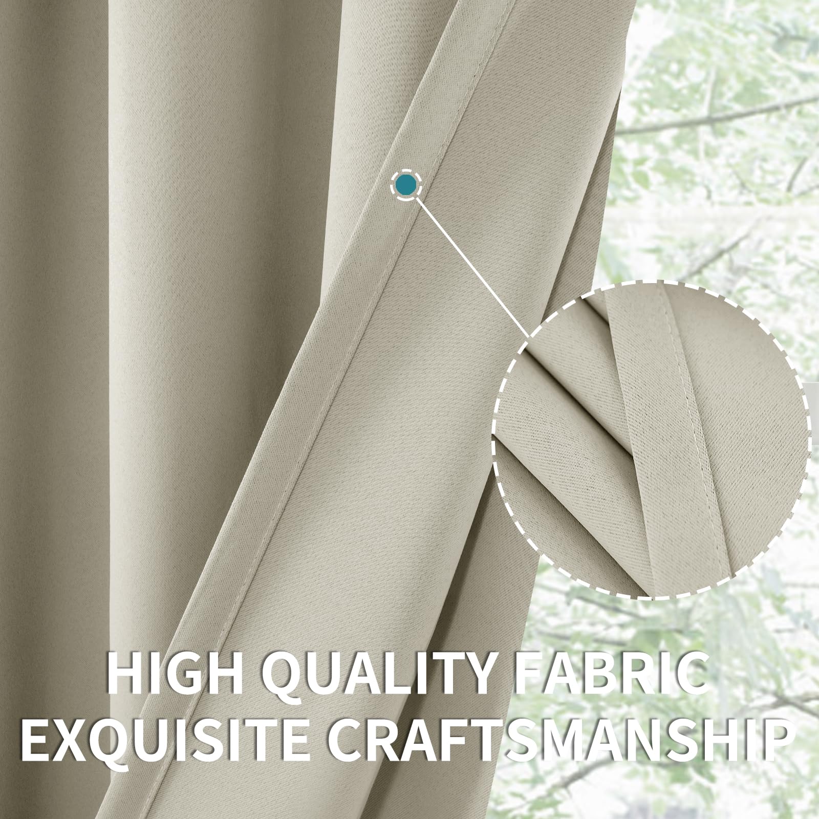 Short Blackout Curtains 36 Inches Length for Basement Kitchen (2 Count)