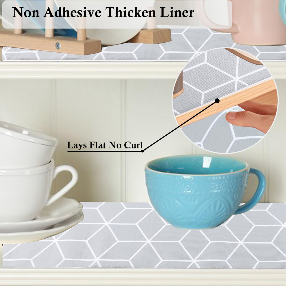 Shelf Liners 18 Inch Wide X 20 Ft Non Adhesive Kitchen Cabinet Drawer Liner Non Slip Water Oil (20 Foot)
