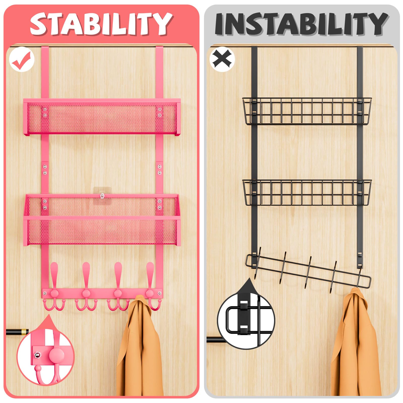 Over The Door Hooks Organizer