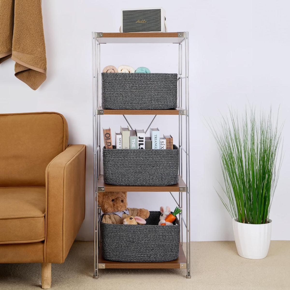 Large Storage Baskets for Shelves (3 Count)