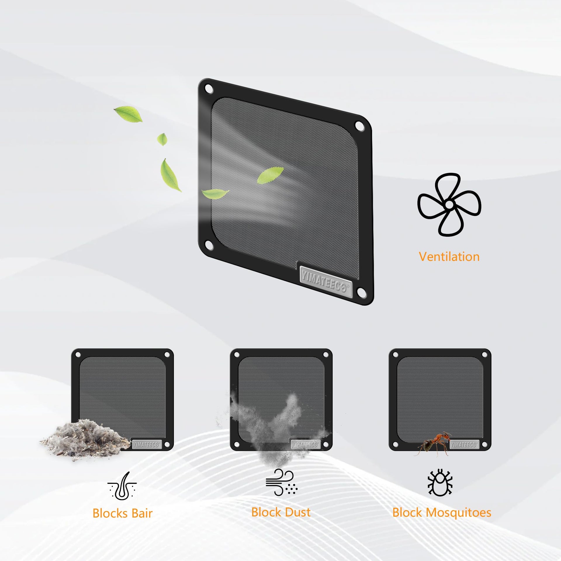 140mm PC Dust Filter for Computer Cooler Fan (2 Count)