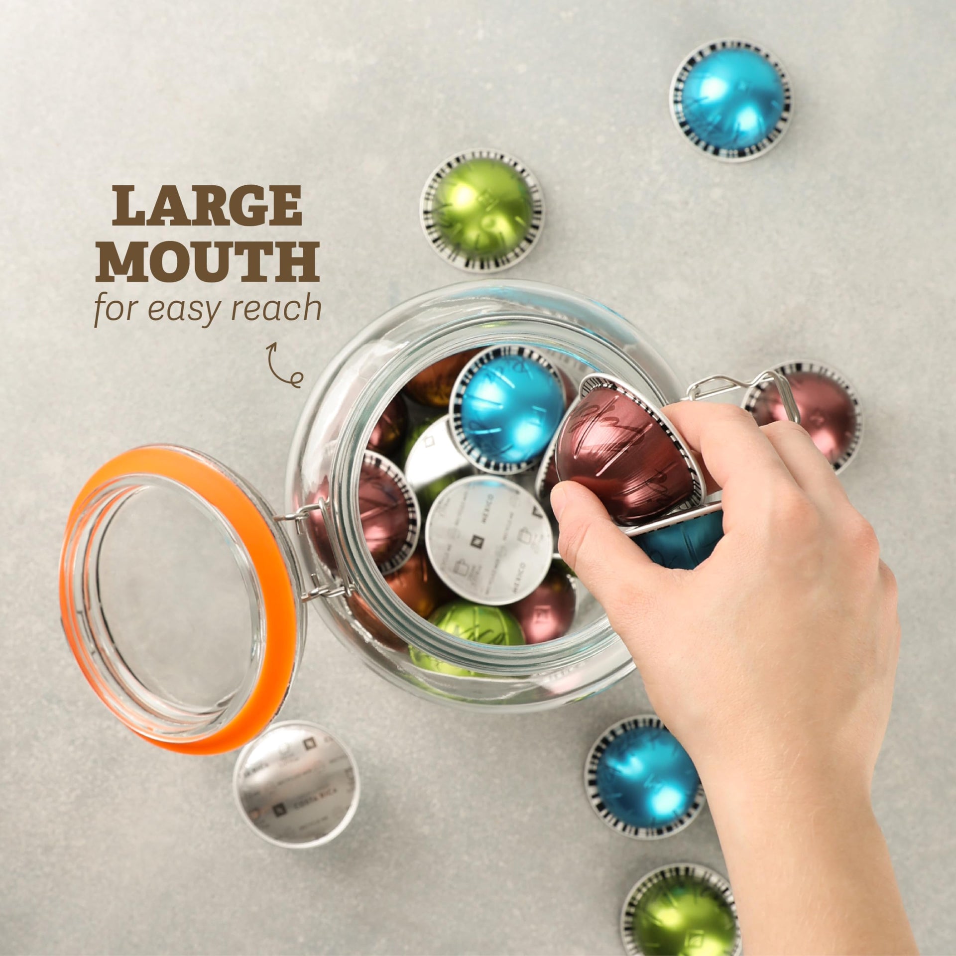 Large 1 Gallon Glass Mason Jar with Hinged Lids