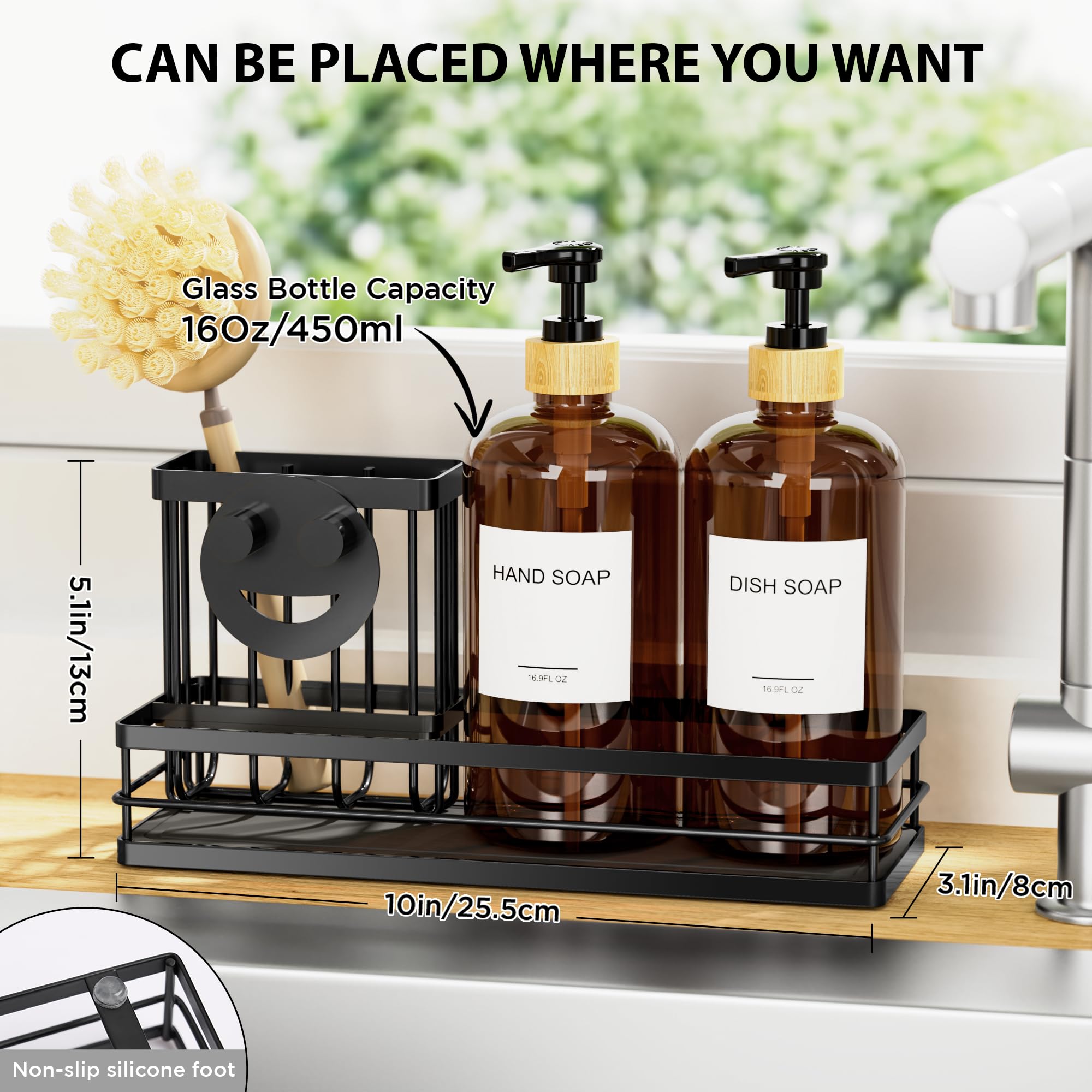 Kitchen Dish Soap Dispenser Set
