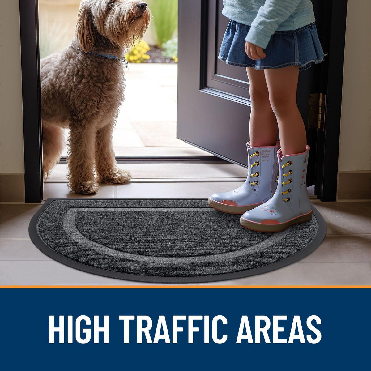 Half Circle Front Door Mat Outside 29.5x17 All