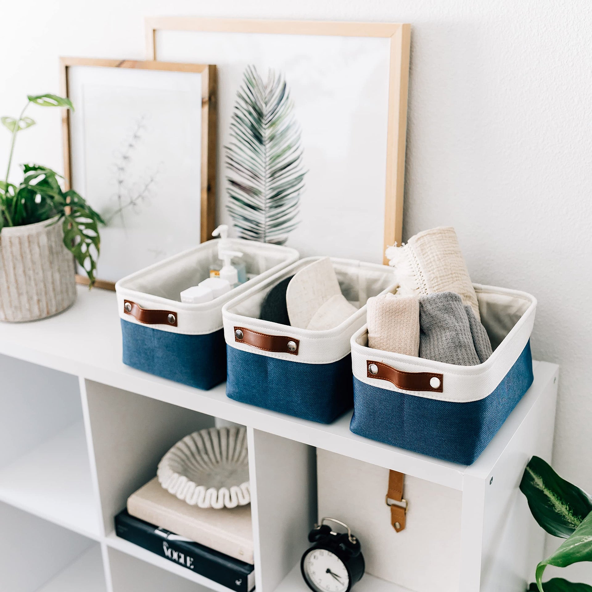 12x8in Canvas Storage Baskets (6 Count)