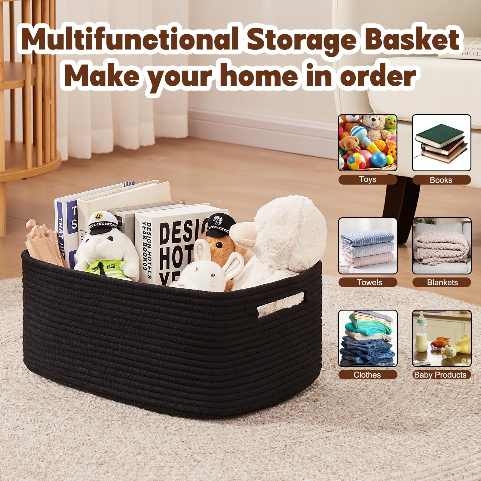 Storage Basket for Shelves (2 Count)