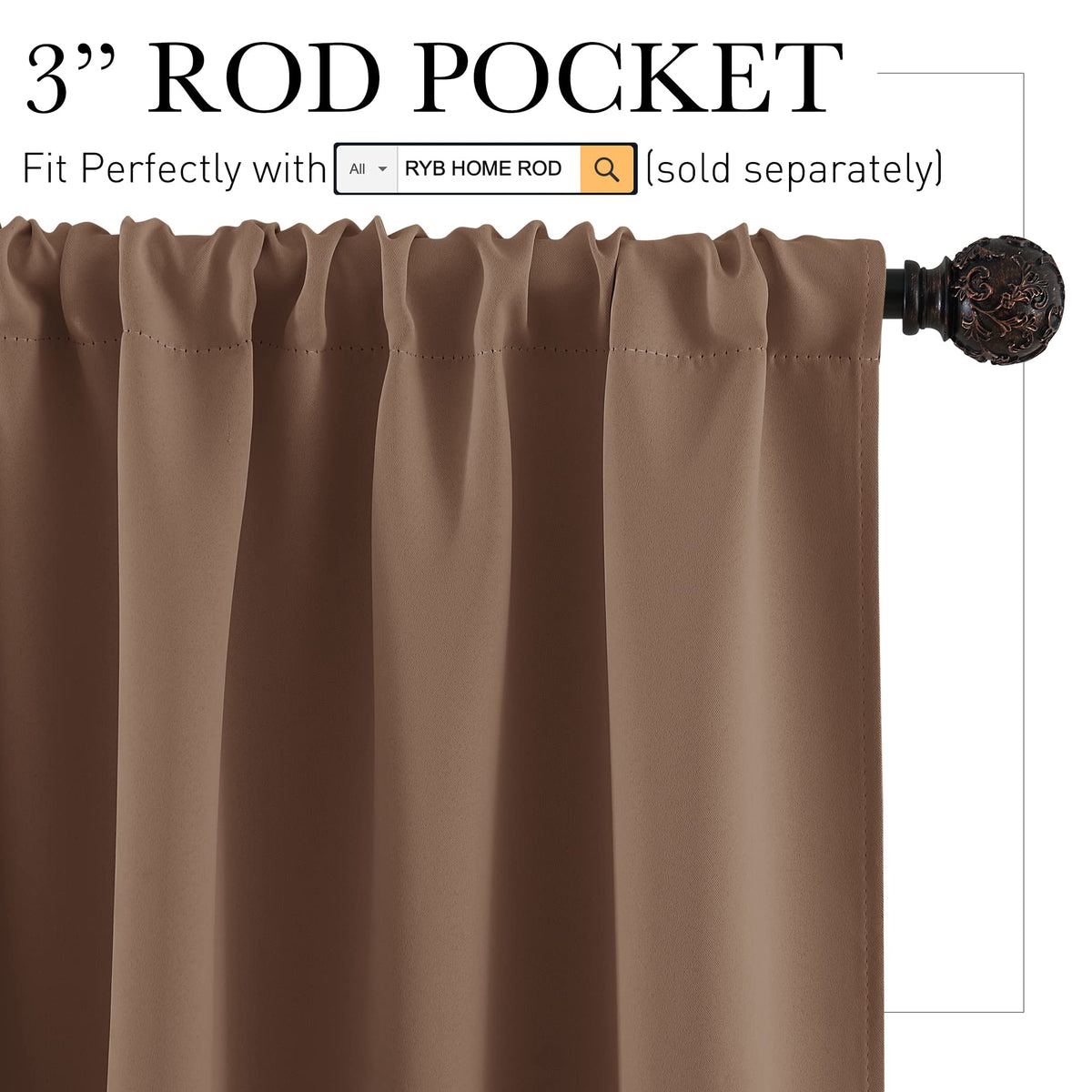 Basement Bathroom Kitchen Cafe Blackout Privacy Curtains 30 inches (2 Count)