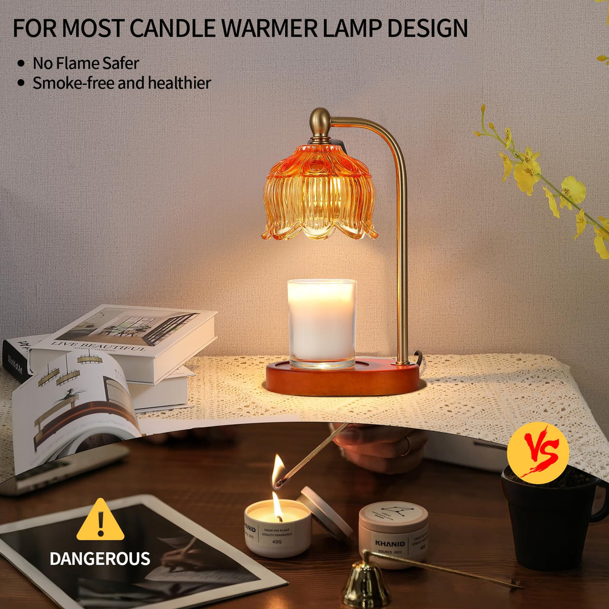 Candle Warmer Lamp with Timer and Dimmer