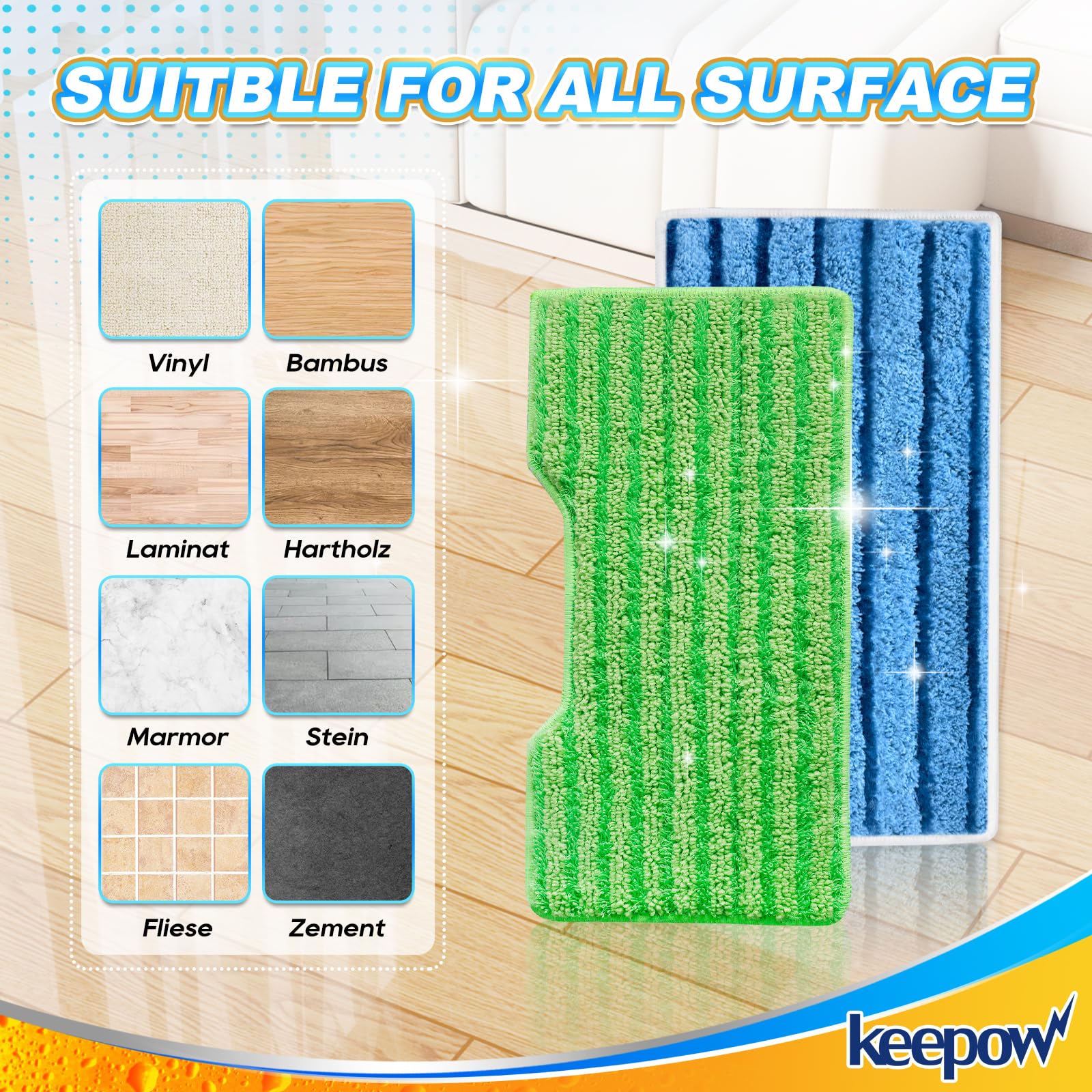Reusable Replacement Pads Compatible with Shark Vac Mop VM252 VM401