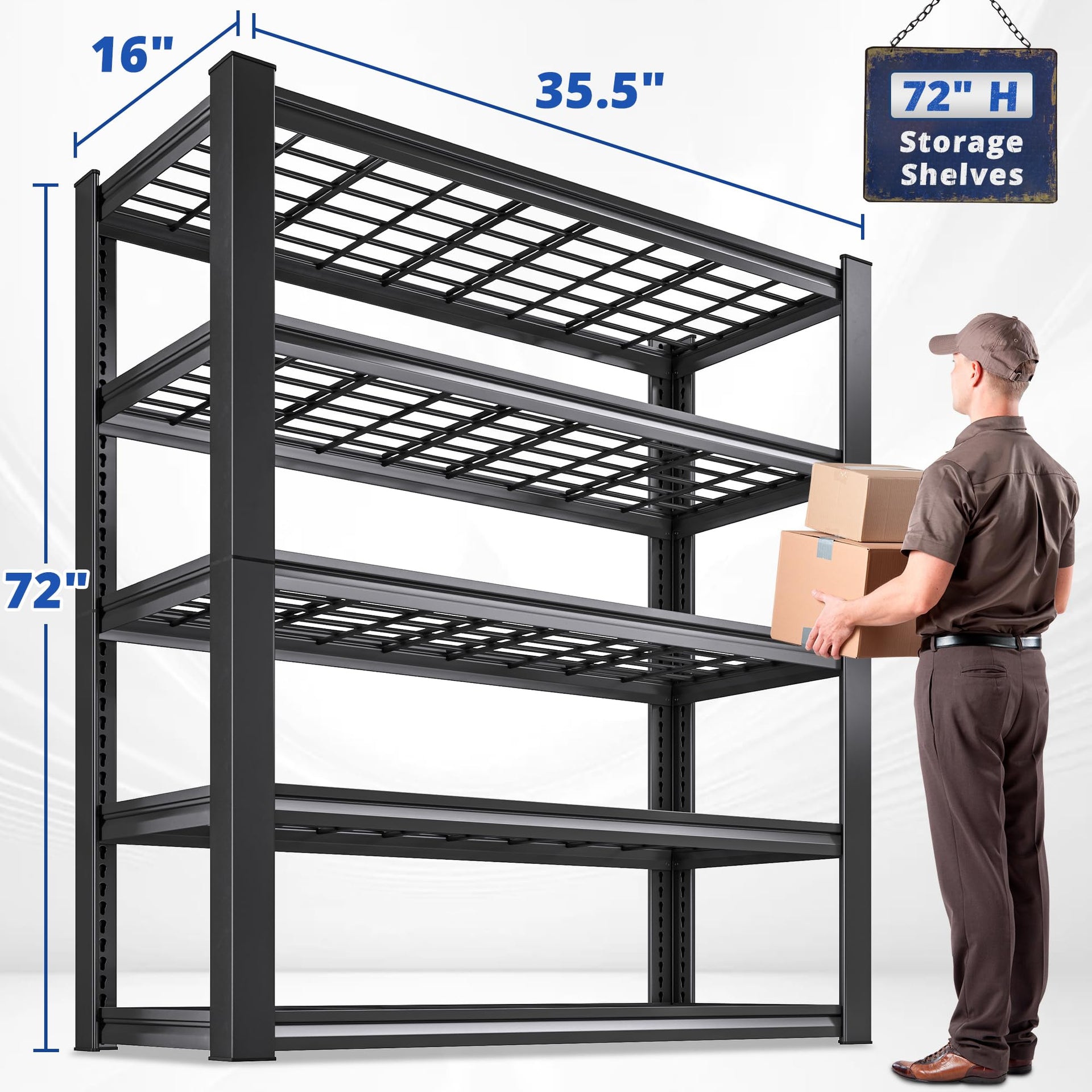 2 Pack Commercial Heavy Duty Shelving (2 Count)