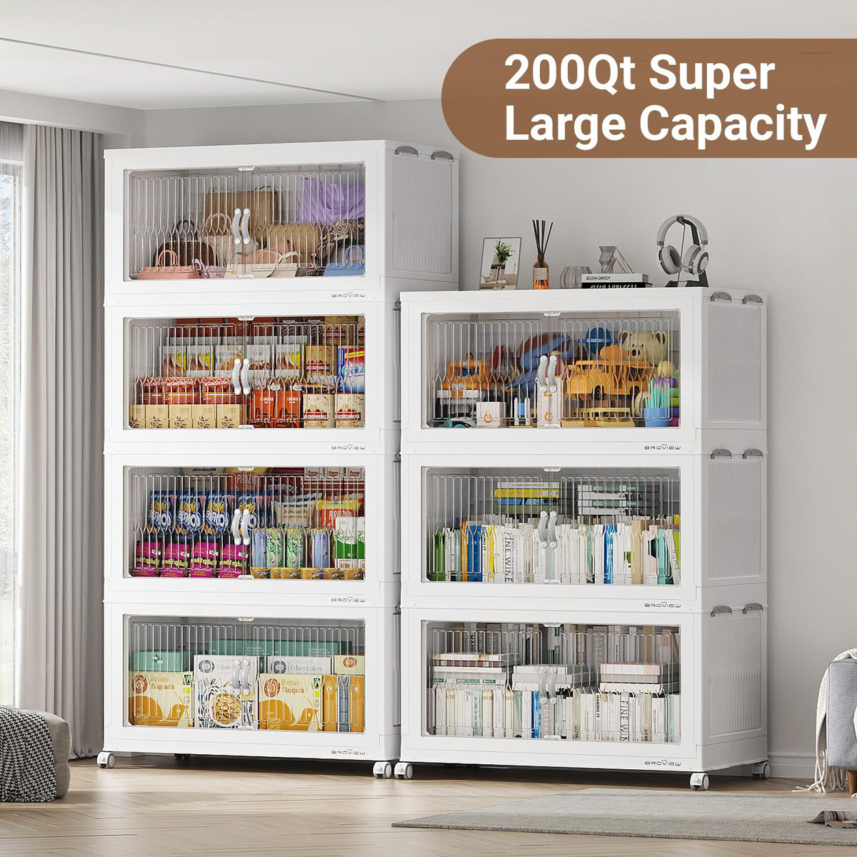 600Qt Extra Large Stackable Storage Bins with Lid (3 Count)