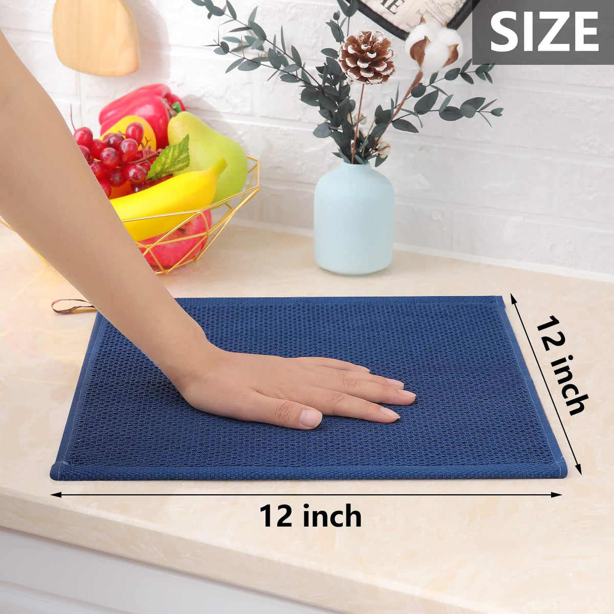 100% Cotton Waffle Weave Kitchen Dish Cloths 6 (6 Count)