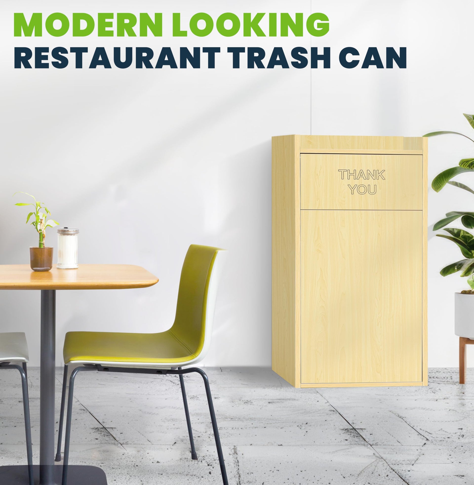Restaurant Trash Can Cabinet with Tray Holder