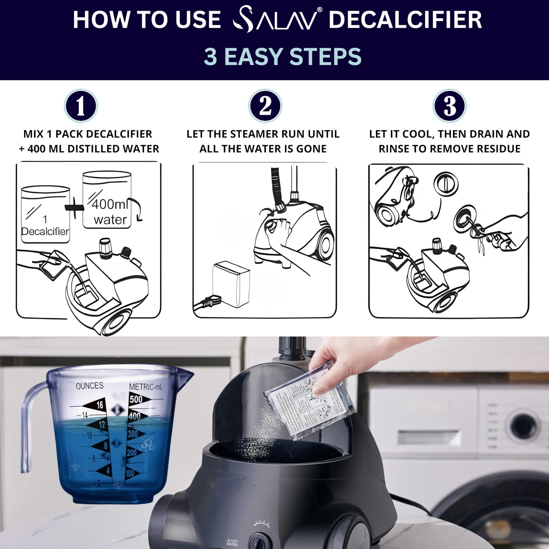 Universal Garment Steamer Descaler Packets (3 Count)
