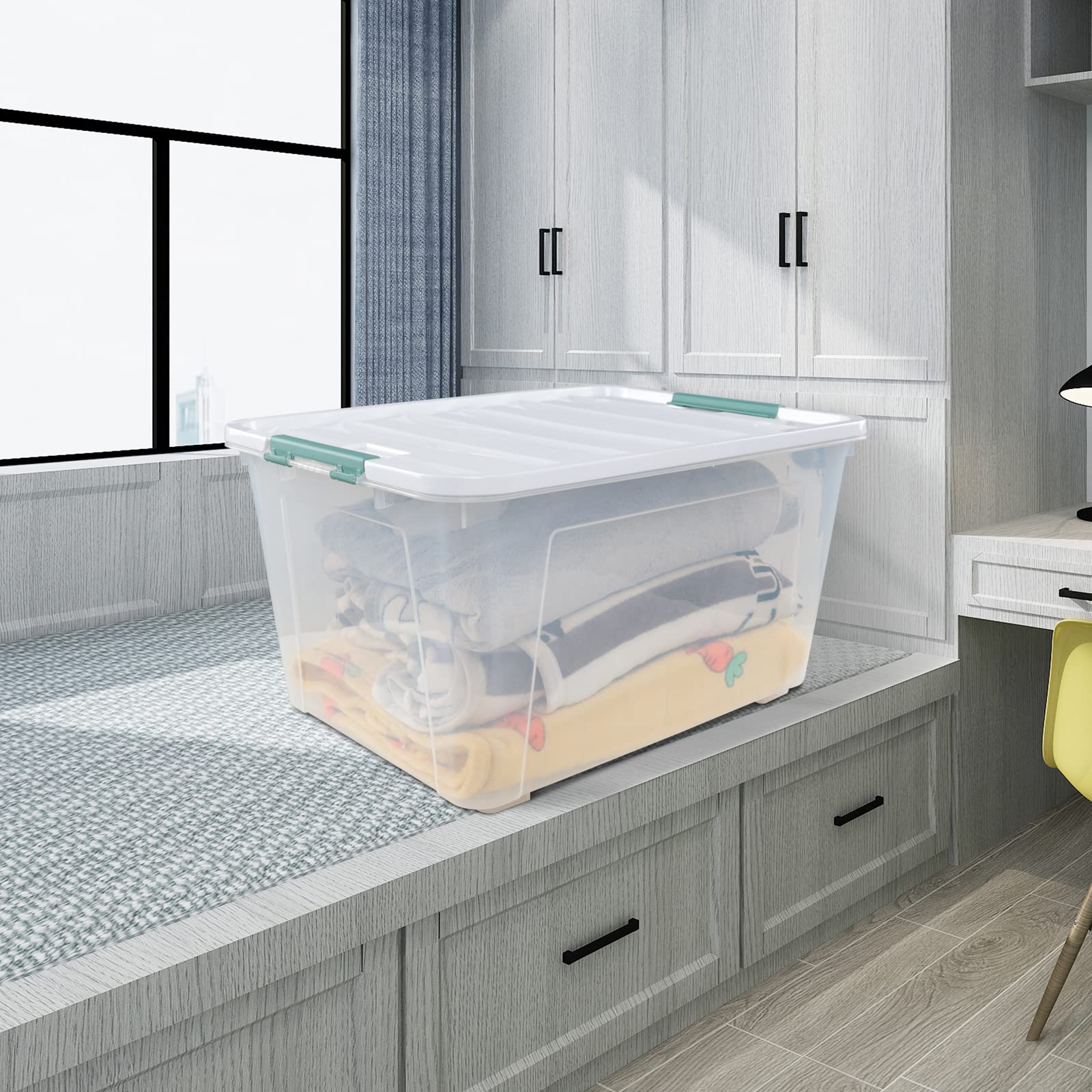 80 L Extra Large Plastic Storage Box (4 Count)