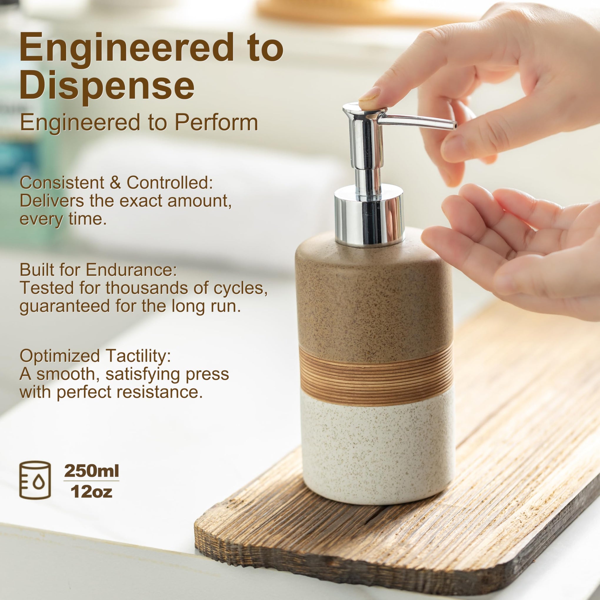 Ceramic Soap Dispenser Set for Hand Soap