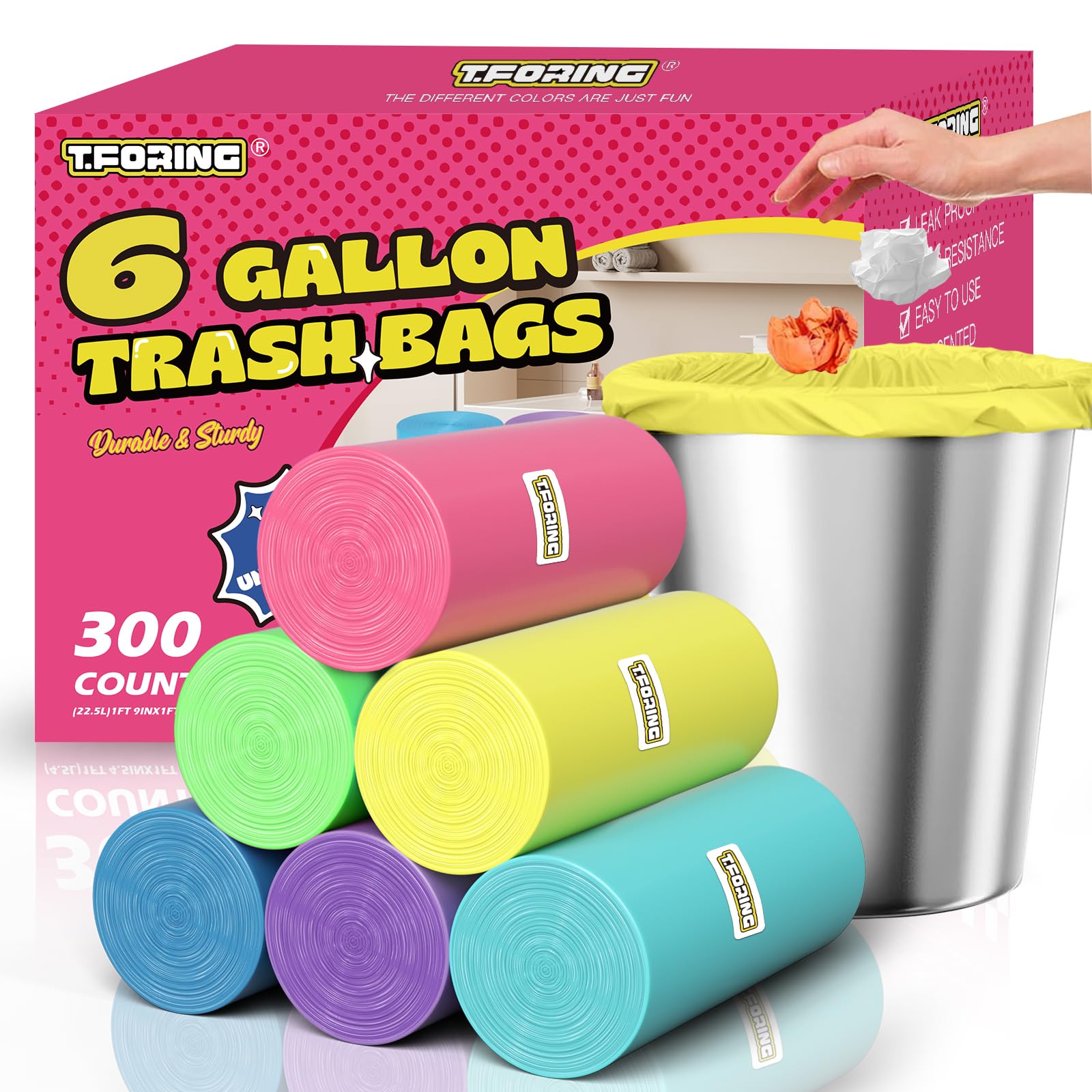 Medium 6 Gallon Trash Bags Unscented (300 Count)