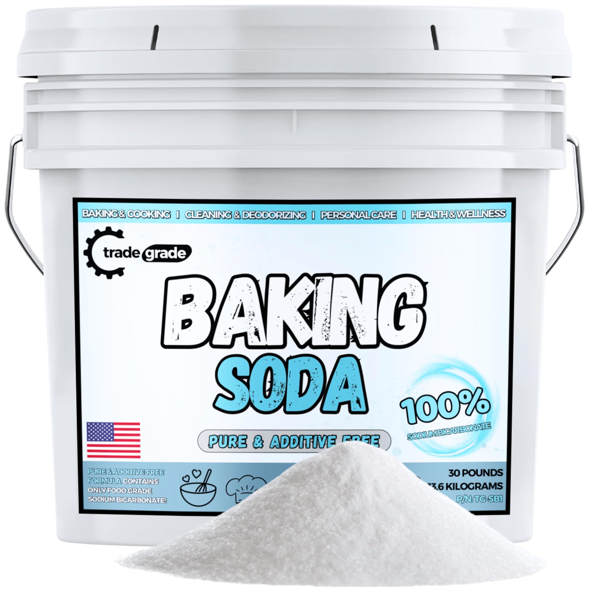 TradeGrade Pure Baking Soda Powder (480 Ounce)