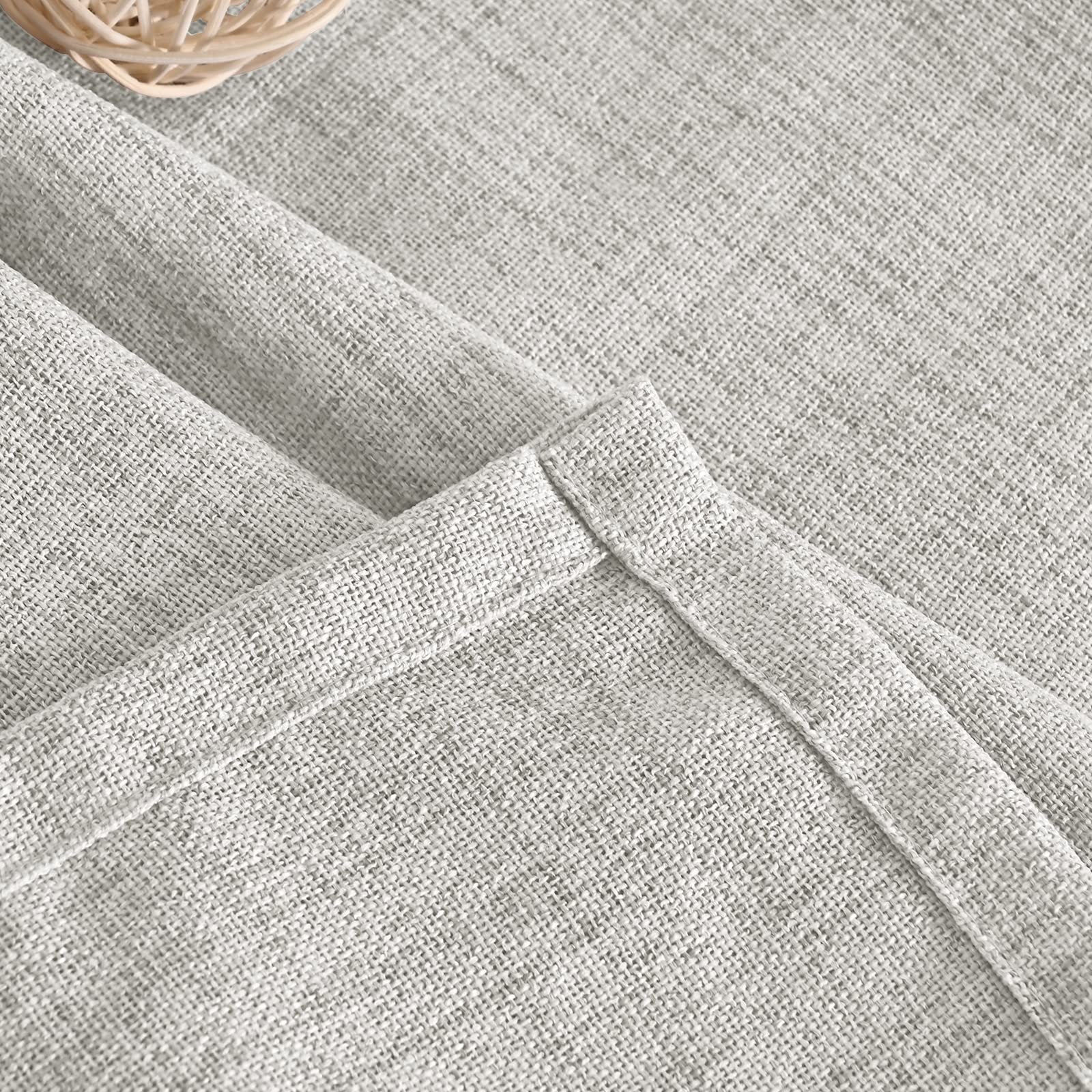 Light Grey Linen Semi Sheer Curtains 45 Inch Length 2 Panels (2 Count)