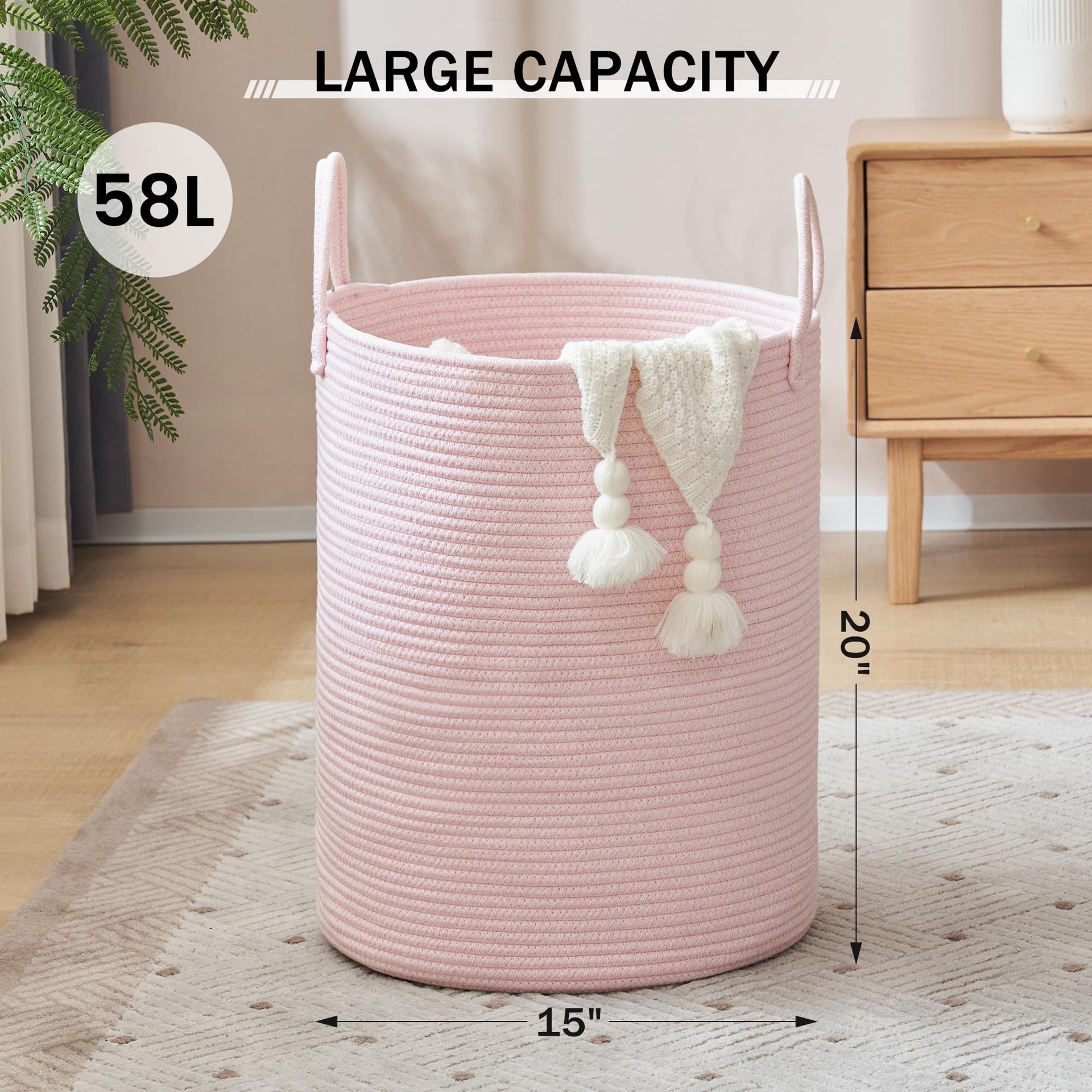 Cotton Rope Laundry Hamper Basket - ModHome Supplies