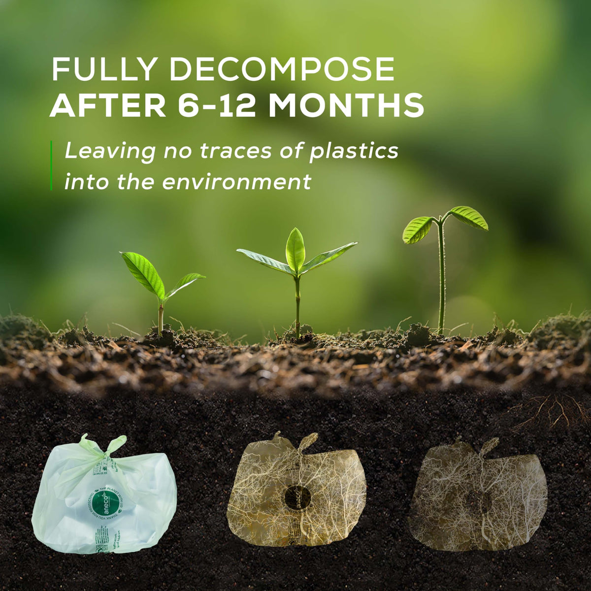 4 Gallon Compostable Food Waste Bags with Handles (30 Count)