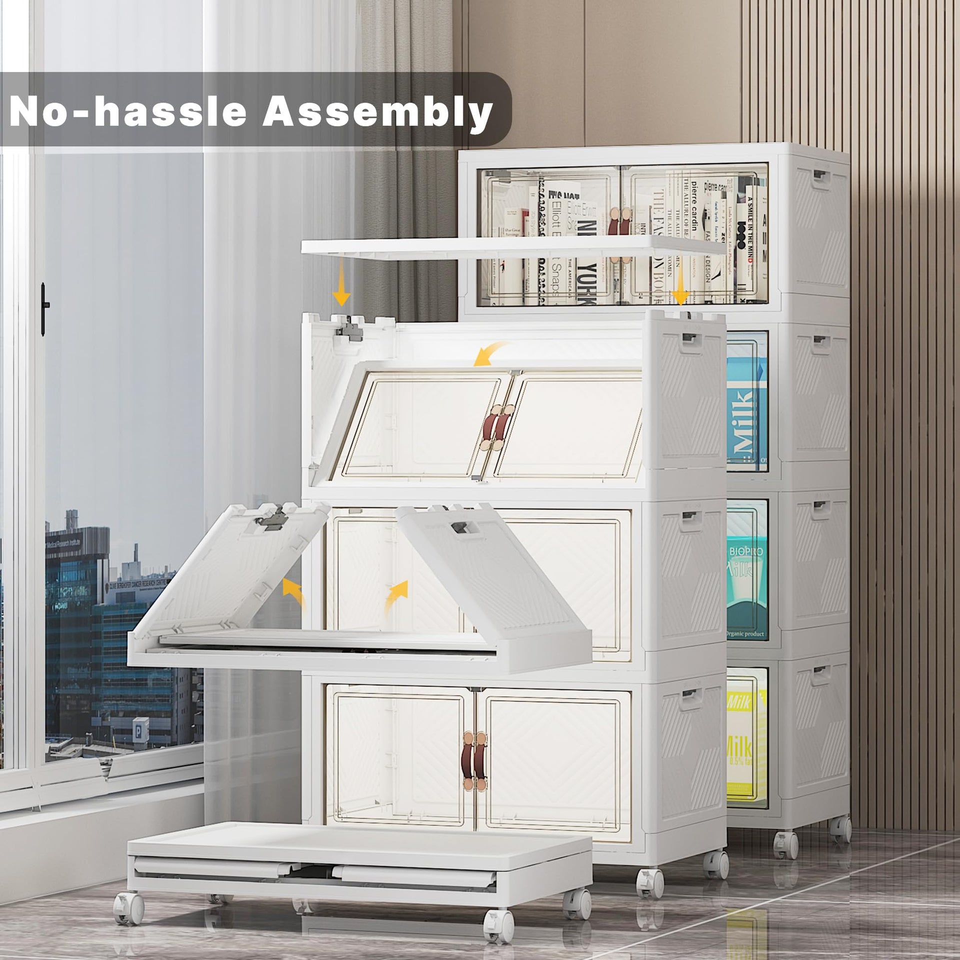 Stackable Storage Bins with Lid (4 Count)