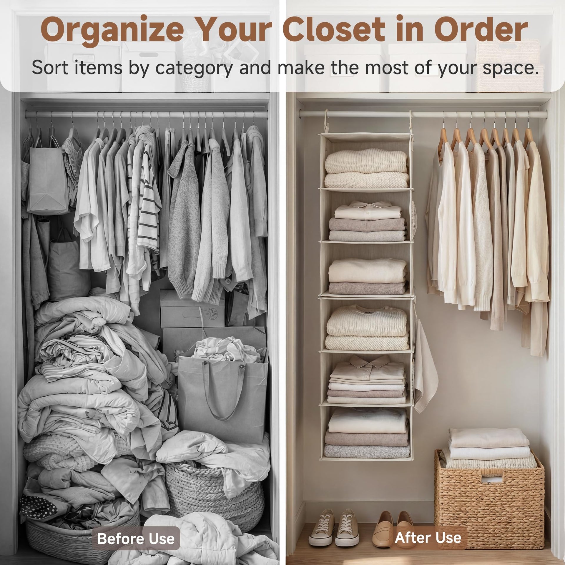 6 Shelf Closet Organizers