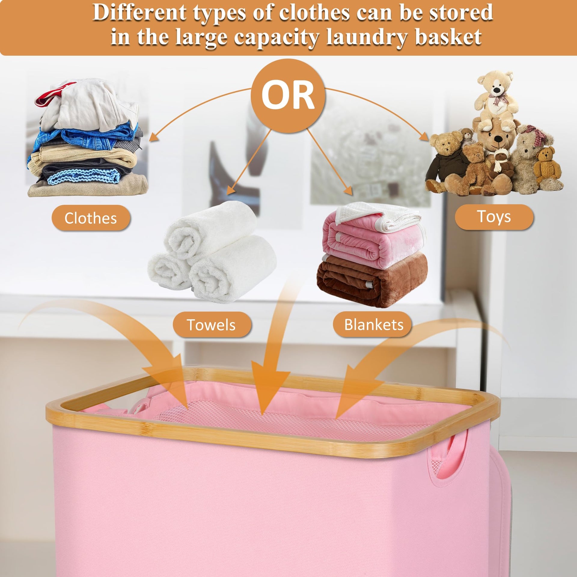 100L Laundry Hamper with Lid