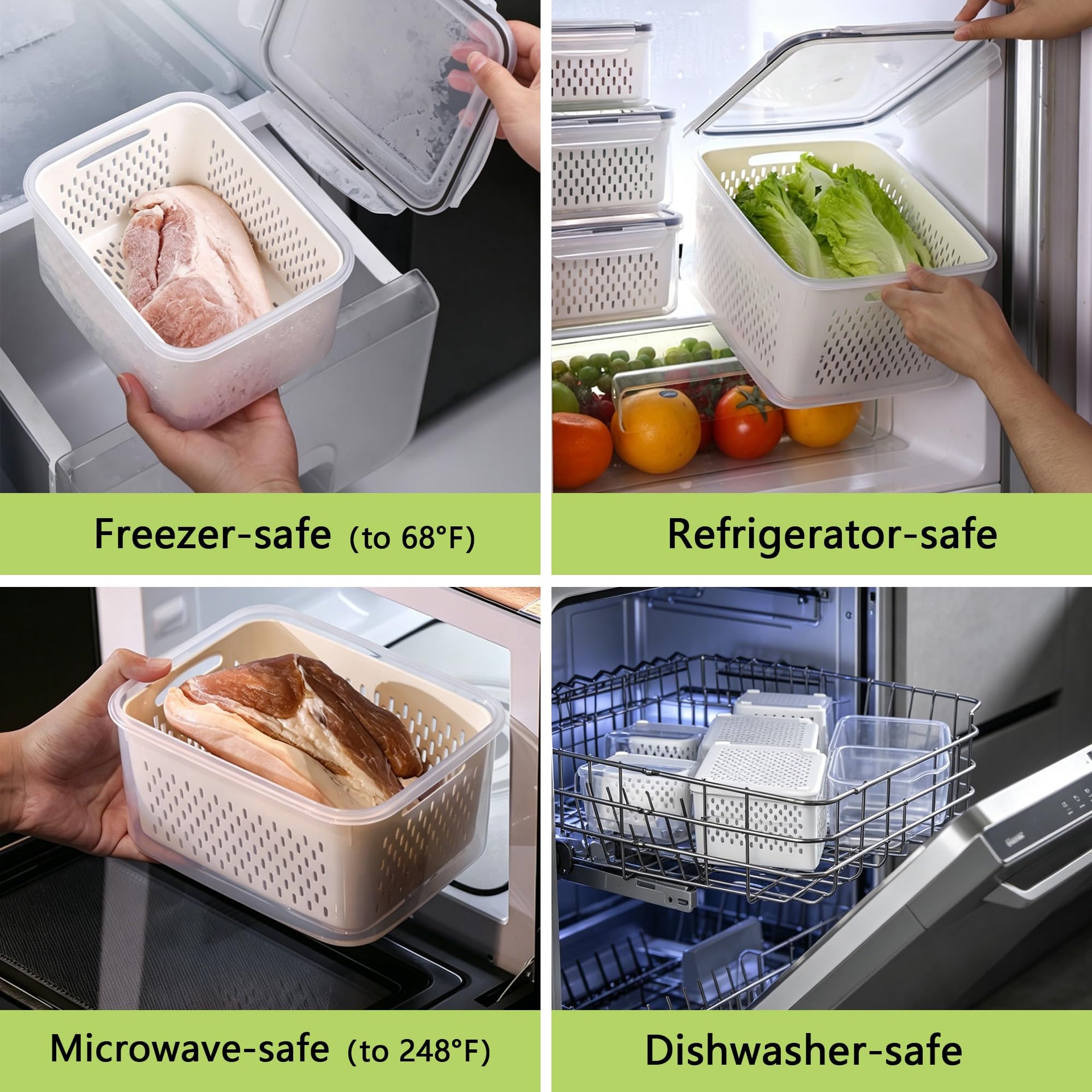 5 Pack Fruit Storage Containers for Fridge (2 Count)