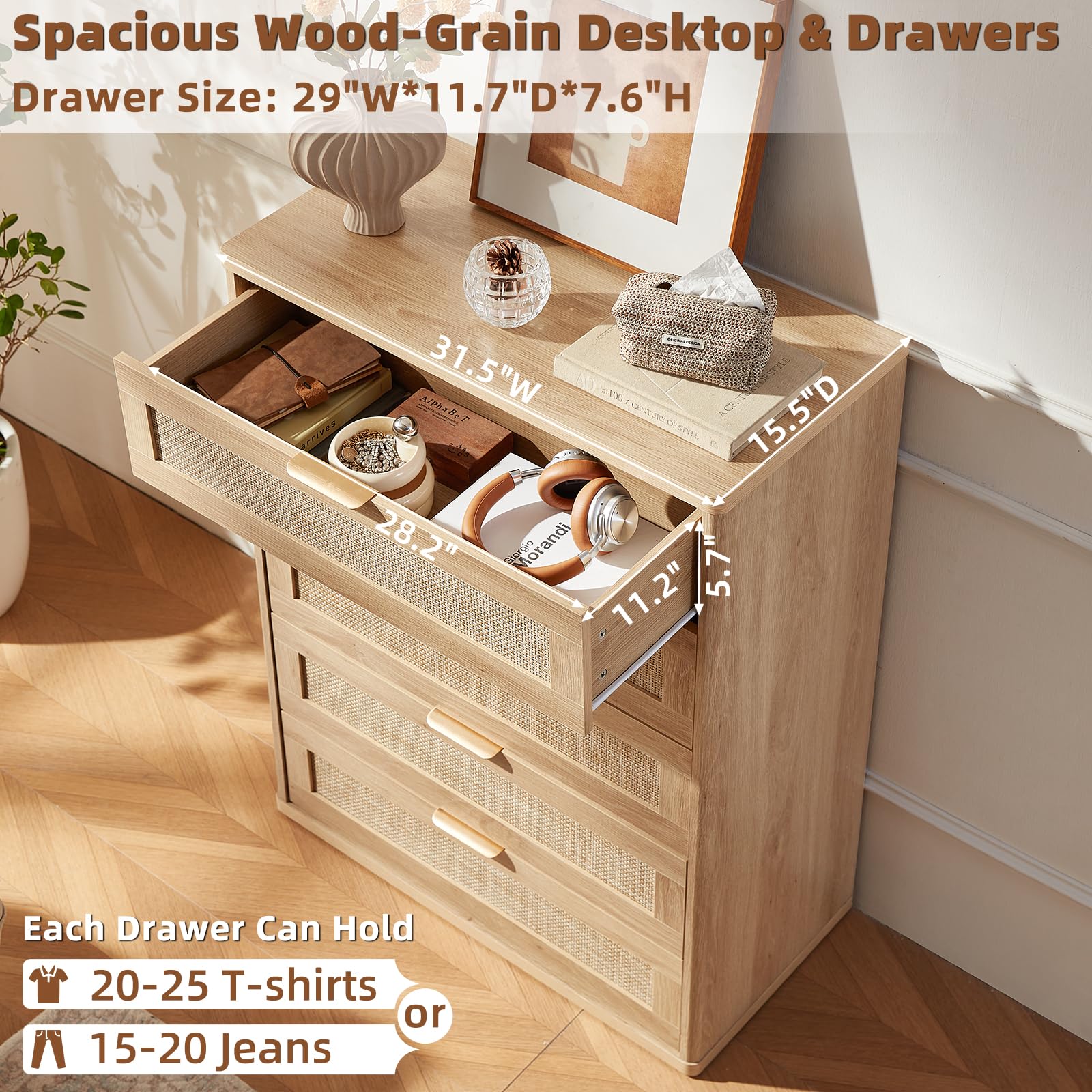 Rattan Dresser for Bedroom