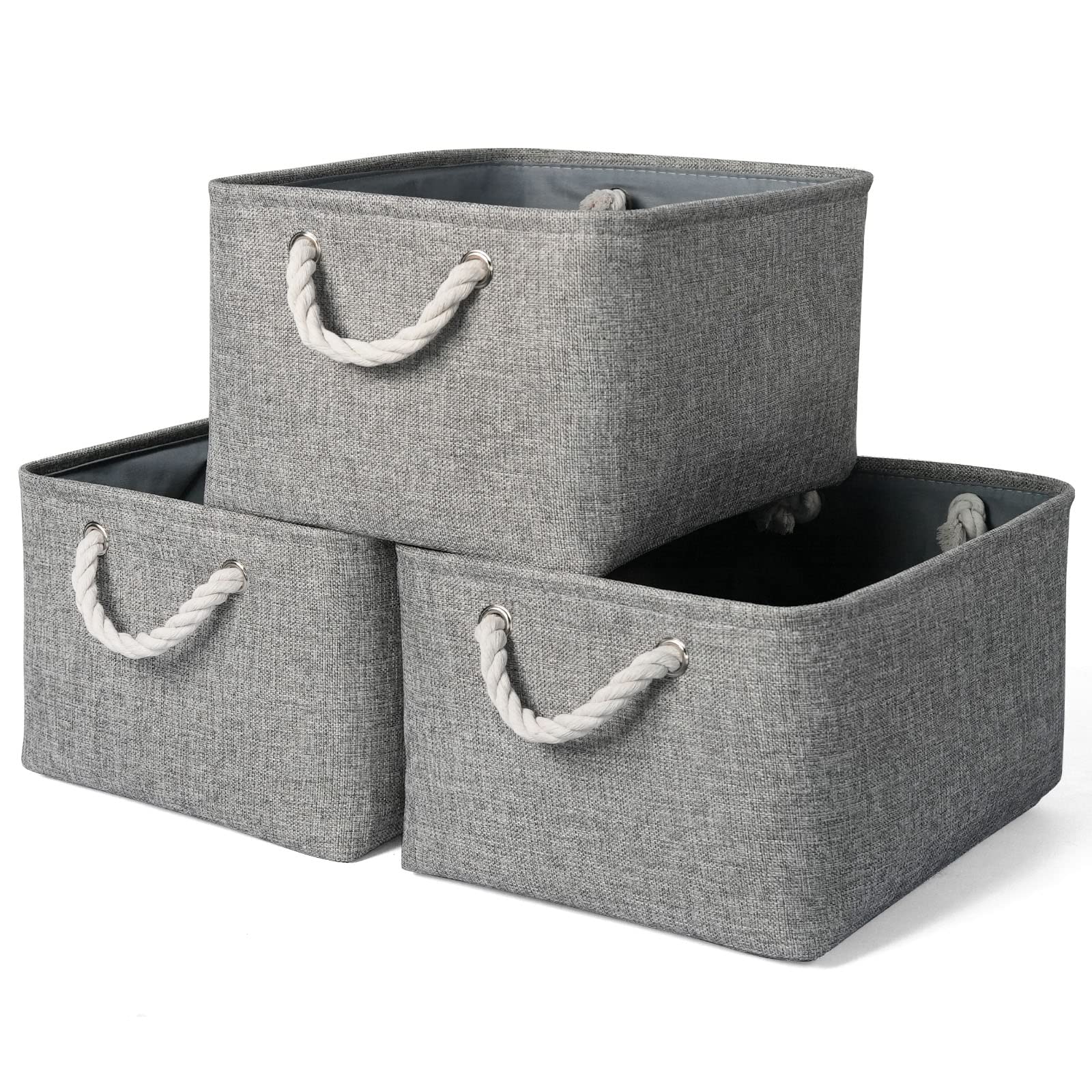 Storage Bins 3PCS Fabric Storage Baskets for Organizing Shelves (3 Count)
