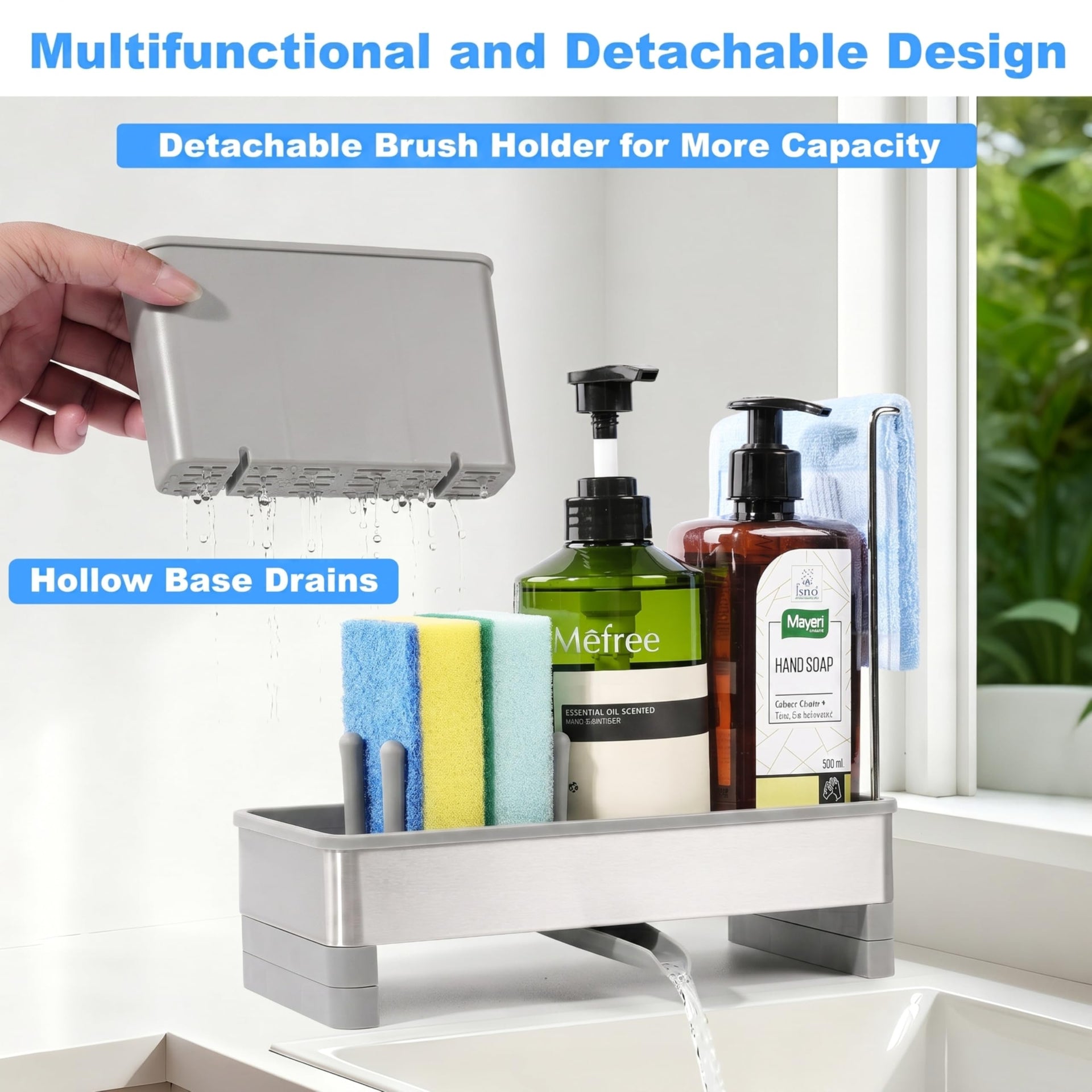 Sponge Holder for Kitchen Sink Caddy Organizer